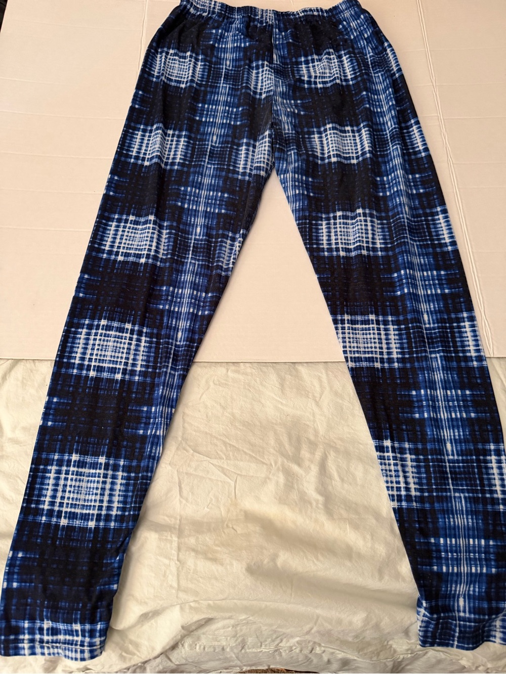 #129 Women's Blue Plaid Lounge Pants